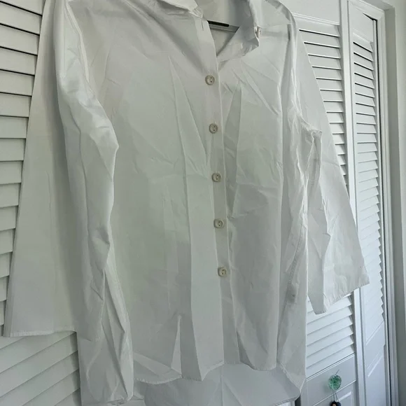 Lafayette 148 White Button-Up Shirt size M/L - Picture 4 of 4